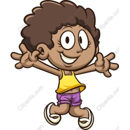 Cheerful Cartoon Girl