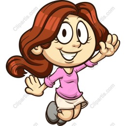 Cheerful Cartoon Girl