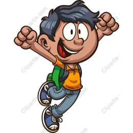 Cheerful Jumping Boy