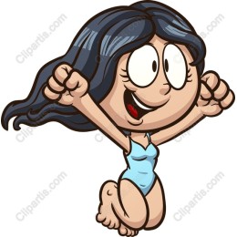 Cheerful Girl Jumping