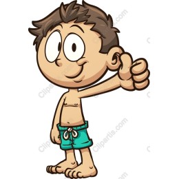 Cheerful Boy in Swimwear