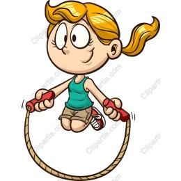 Joyful Girl Jumping Rope
