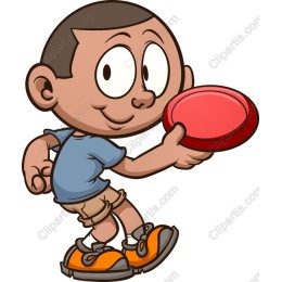 Cheerful Boy Playing Frisbee