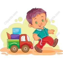 Joyful Boy with Toy Truck