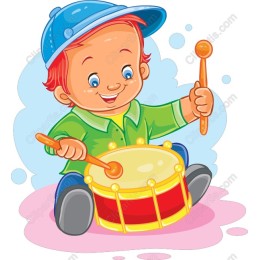 Cheerful Boy Drumming