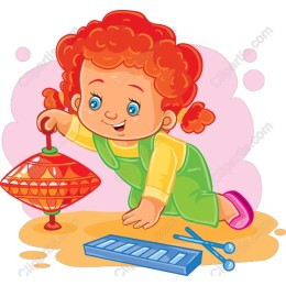 Joyful Child with Spinning Top
