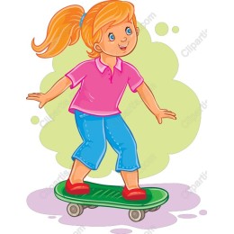 Dynamic Skateboarding Girl