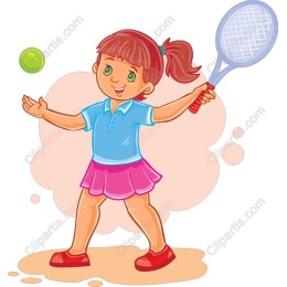 Cheerful Tennis Playing Girl