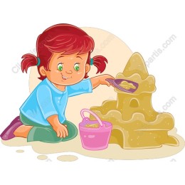 Cheerful Sandcastle Building