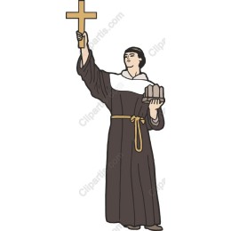 Monk Holding Cross