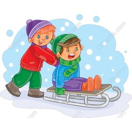 Winter Adventure: Children Sledding