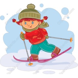 Cheerful Child Skiing