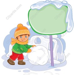 Winter Wonderland: Child with Snowman