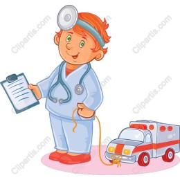 Charming Young Doctor with Ambulance