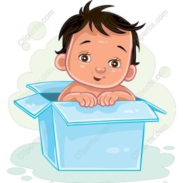 Cute Baby Peeking Out of Box