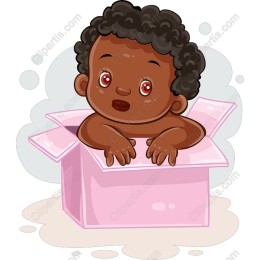 Adorable Baby Peeking from Pink Box