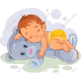 Baby Dreaming on Teddy Bear