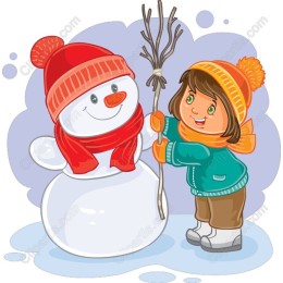 Winter Wonderland: Child with Snowman