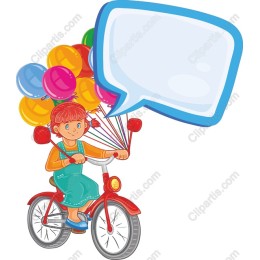 Whimsical Bicycle Girl with Balloons