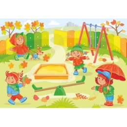 Playful Autumn Park Children