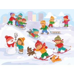 Winter Adventure Fun - Kids in Snow