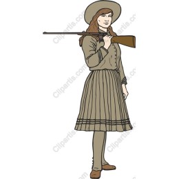 Vintage Western Woman with Rifle