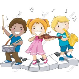 Cheerful Kids Playing Music