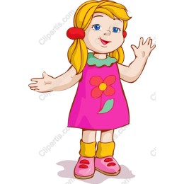 Cheerful Girl in Pink Dress