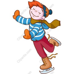 Joyful Ice Skating Boy