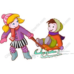 Winter Wonderland Sledding Children