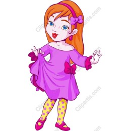 Charming Purple Dress Girl