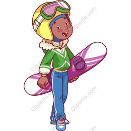 Vibrant Young Snowboarder
