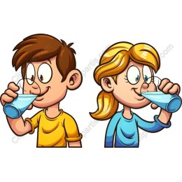 Cheerful Kids Drinking Water