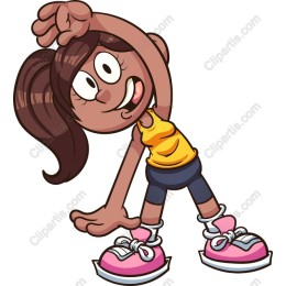 Energetic Cartoon Girl Stretching