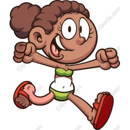 Energetic Running Girl