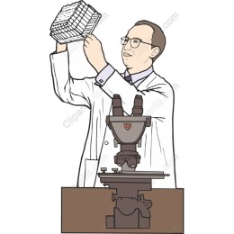 Scientist with Microscope