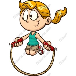 Joyful Girl Jumping Rope