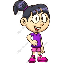 Cheerful Cartoon Girl