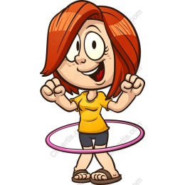 Joyful Hula Hooping Girl