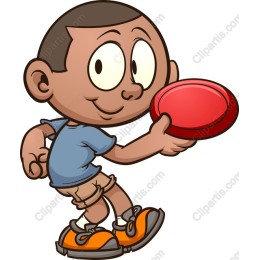 Playful Boy with Frisbee