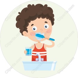 Cheerful Boy Brushing Teeth