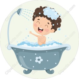 Cheerful Child in Bubble Bath