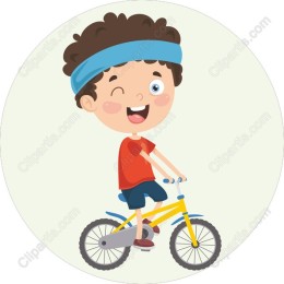 Cheerful Boy Riding Bicycle