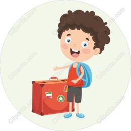 Cheerful Traveling Boy