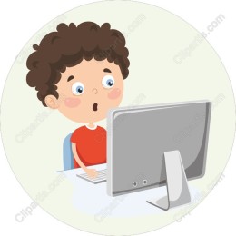 Curious Child Engaged with Computer
