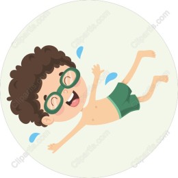 Cheerful Boy Swimming