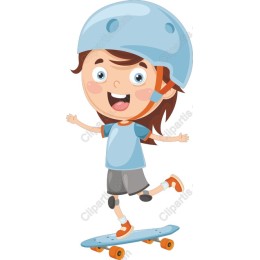 Vibrant Skateboarding Child