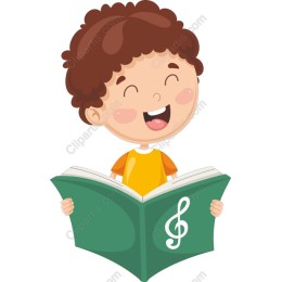 Cheerful Boy with Music Book