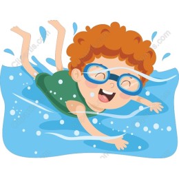 Joyful Swimming Child