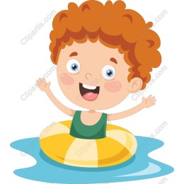 Cheerful Boy in Pool